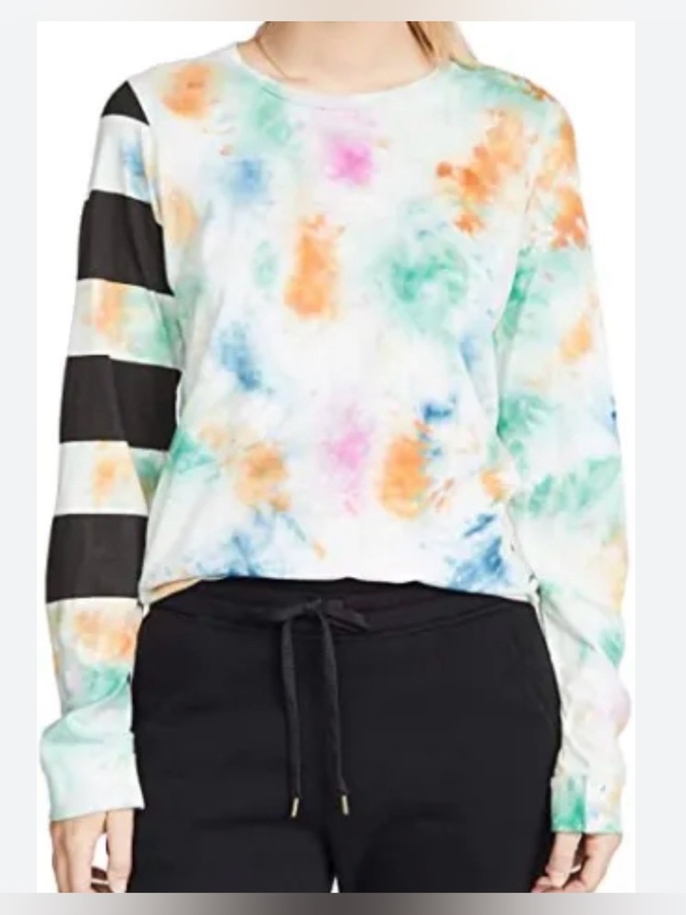 FREECITY Prism Spacestrikes Long Sleeve Tee Tie Dye Paint Splatter Size M